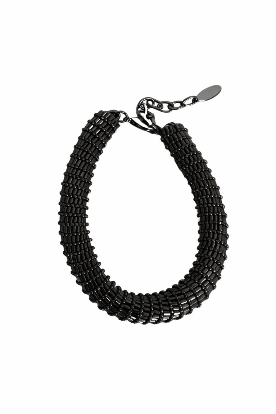 NEW BRUNELLO CUCINELLI women's monili multi-strand bracelets in black